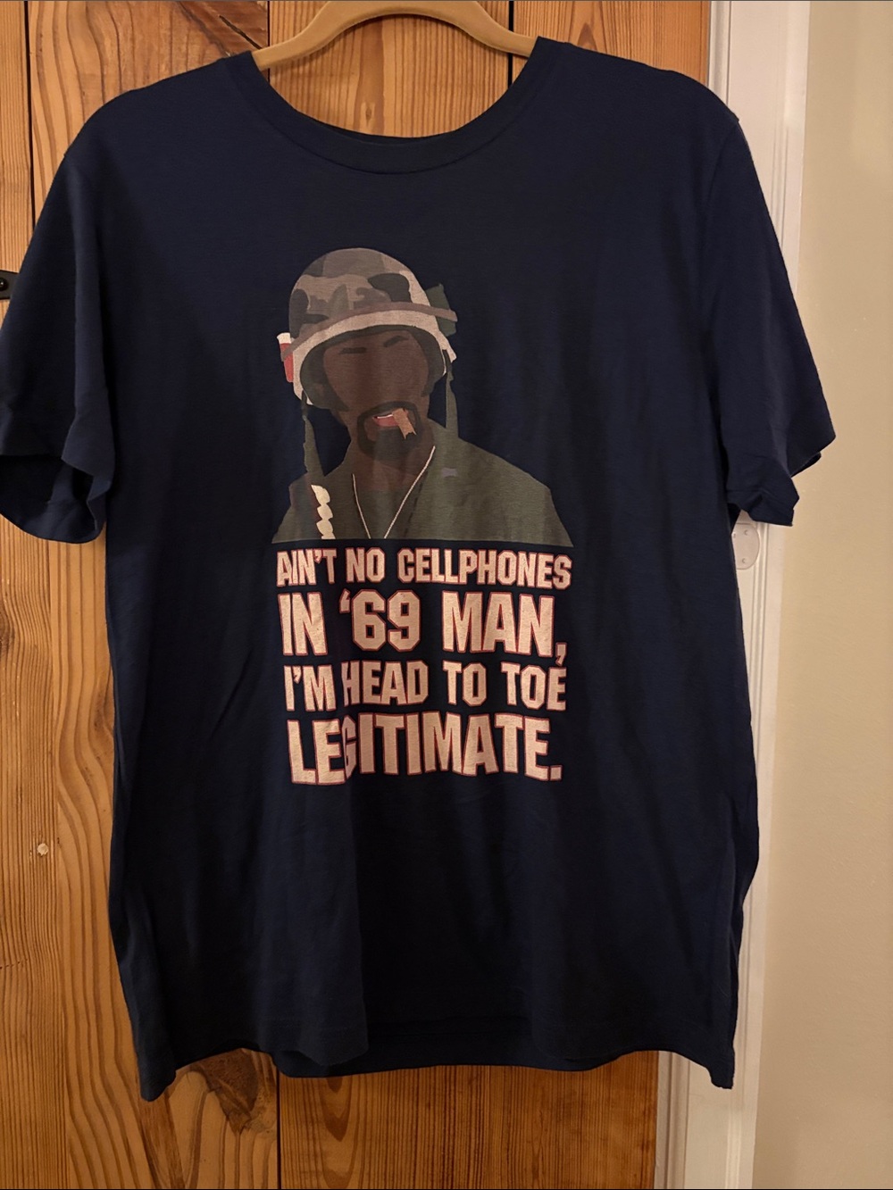 Bella Canvas Navy Graphic Tee with Pink and Olive Print